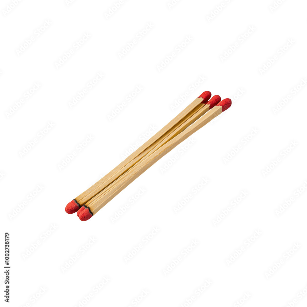 Three Matches Isolated on a White Background Three Matches Isolated on a White Background