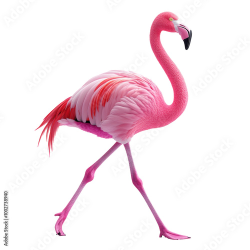 Flamingo Standing Gracefully on One Leg