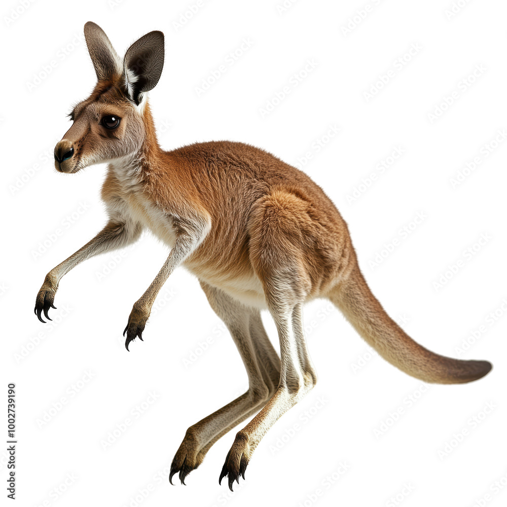 Kangaroo Mid Jump with Full Body Visibility Kangaroo Mid Jump with Full Body Visibility