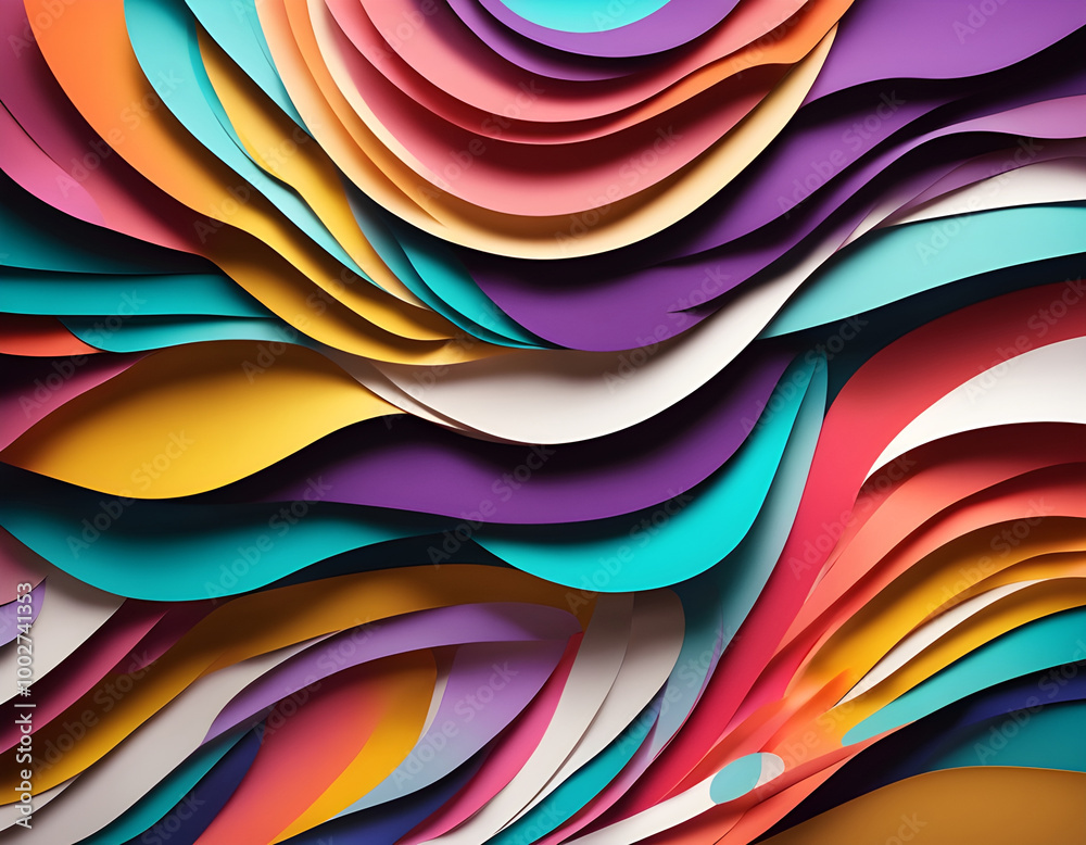 Fototapeta premium Colorful layered paper for creative design background 
