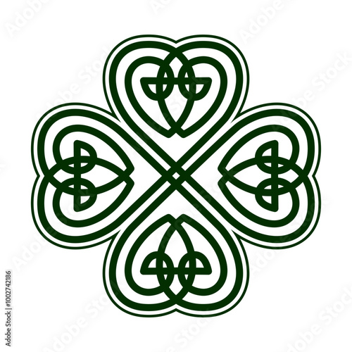 celtic runes clover leaf vector illustration