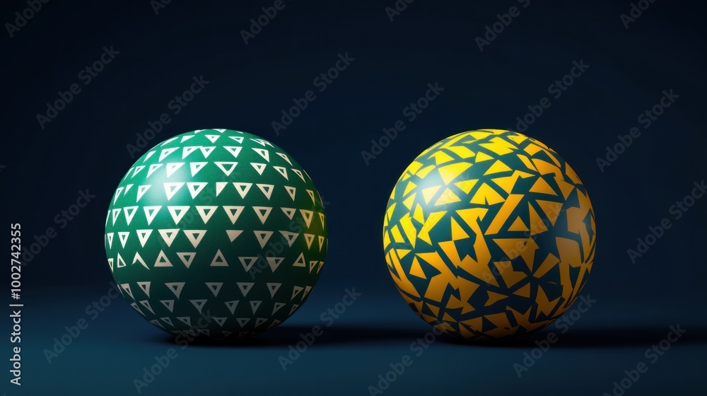 Geometric Pattern Spheres on Dark Blue Background Geometric Pattern Spheres on Dark Blue Background