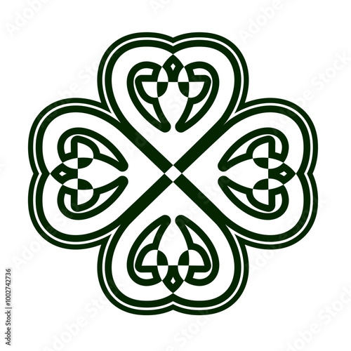 celtic runes clover leaf vector illustration