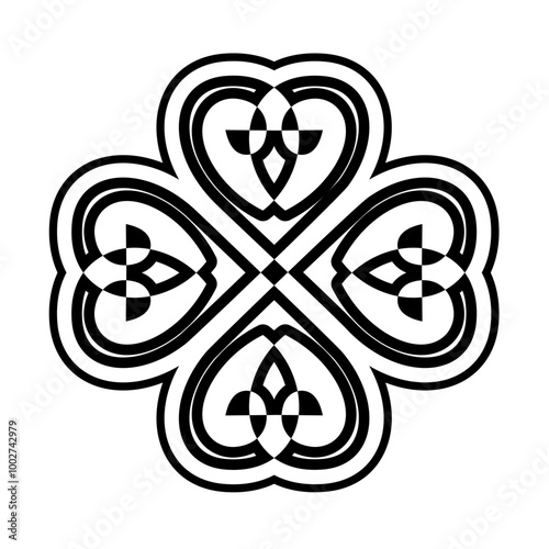 celtic runes clover leaf vector illustration