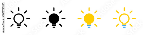 Light bulb vector icon. Idea symbol. Lightbulb vector icon. Lamp bulb idea vector icon