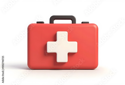 First aid kit. 3d illustration on white background 