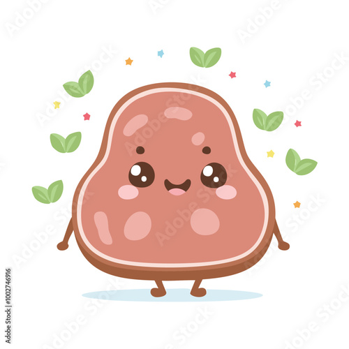 Beaf Meat Food Eat Meal Cuisine Animation Kawaii Character
