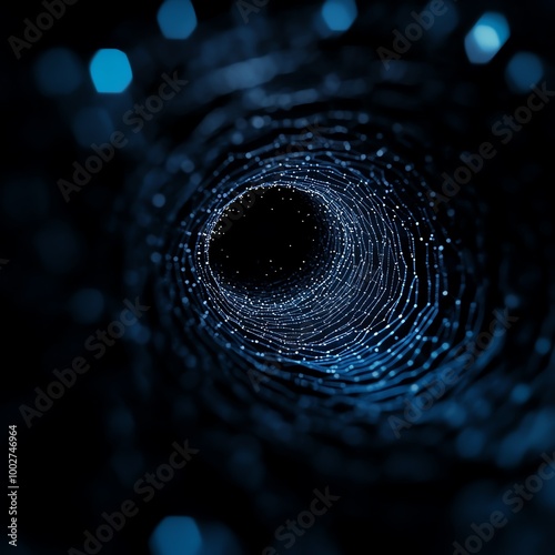 Wallpaper Mural Hexagonal matrix tunnel with deep shadows, glowing edges, and digital textures, Abstract tunnel background, Digital matrix Torontodigital.ca