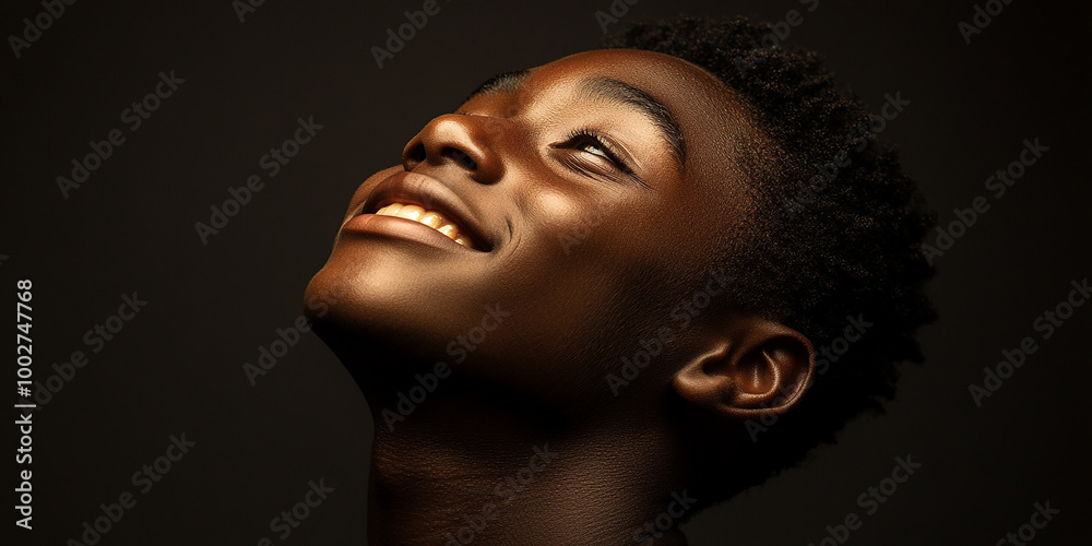 Black teenager boy on a studio background