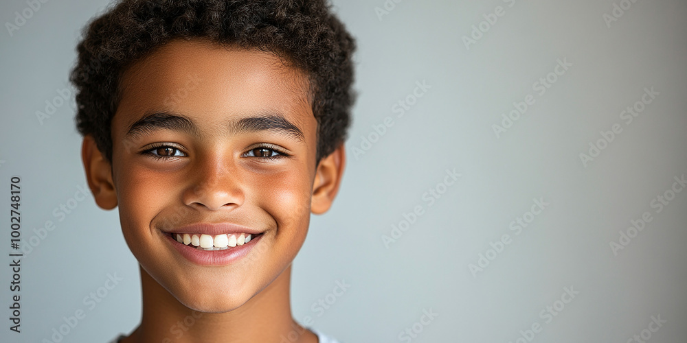 Black teenager boy on a studio background