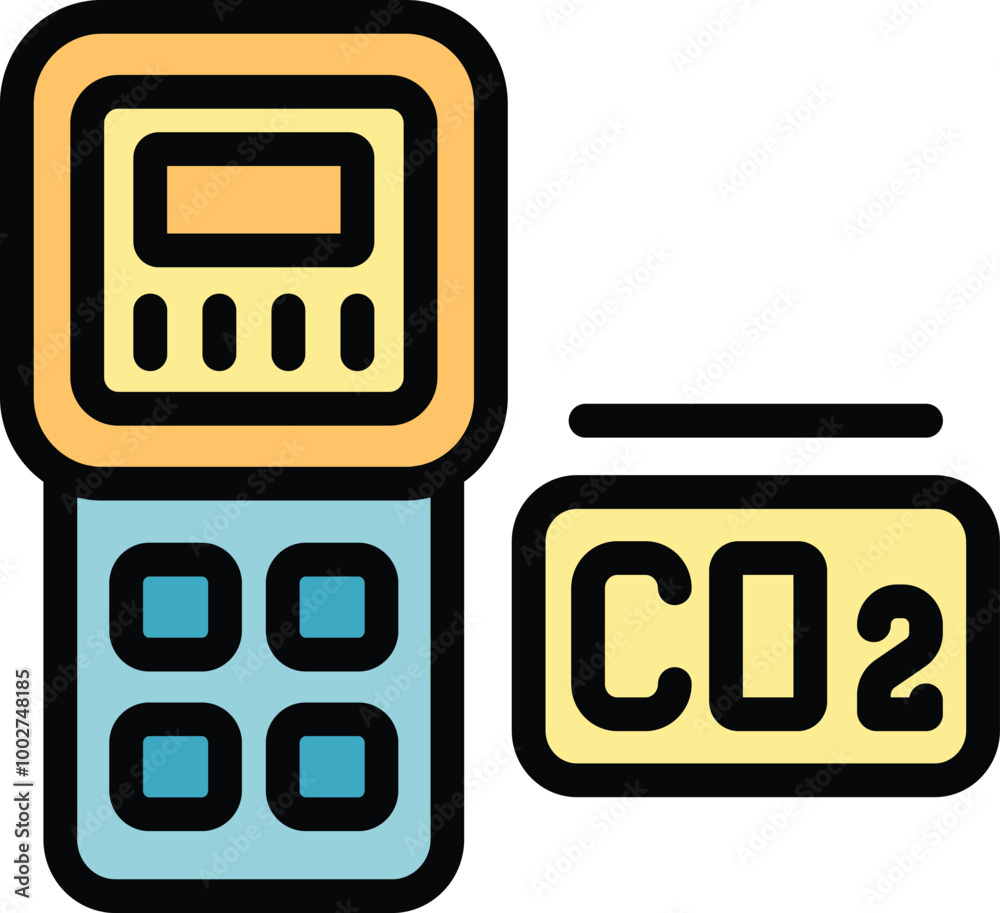Digital carbon dioxide co2 meter showing level of carbon dioxide in the air Digital carbon dioxide co2 meter showing level of carbon dioxide in the air
