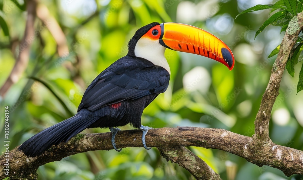 Naklejka premium Stock Photography Image of a toucan in the jungle in HD 8K