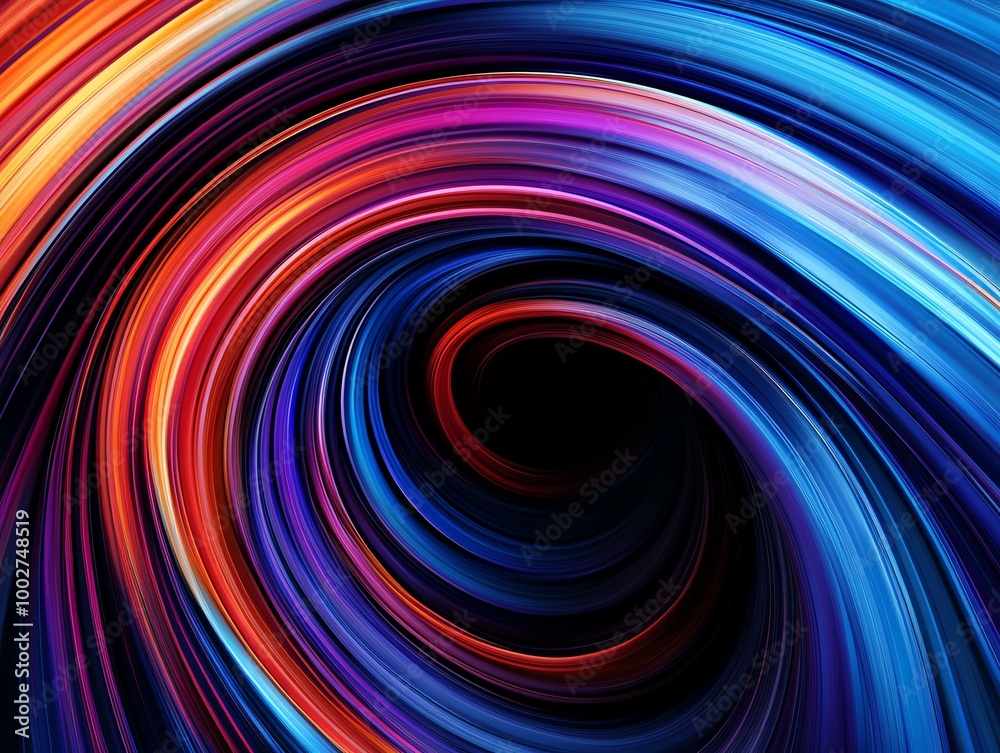 Obraz premium Vortex of light beams with soft gradients, glowing edges, and dynamic motion, Abstract tunnel background, Light vortex