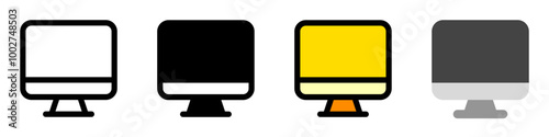 Editable vector blank desktop computer screen icon. Part of a big icon set family. Perfect for web and app interfaces, presentations, infographics, etc