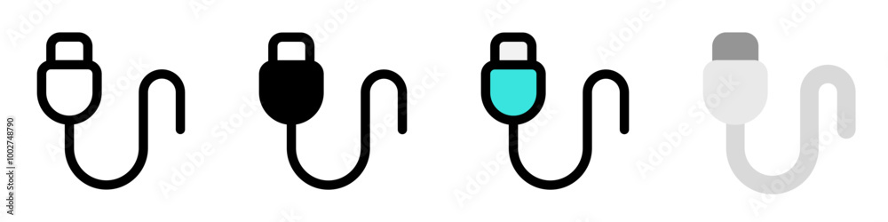 Editable vector usb cable icon. Part of a big icon set family. Perfect for web and app interfaces, presentations, infographics, etc Editable vector usb cable icon. Part of a big icon set family. Perfect for web and app interfaces, presentations, infographics, etc