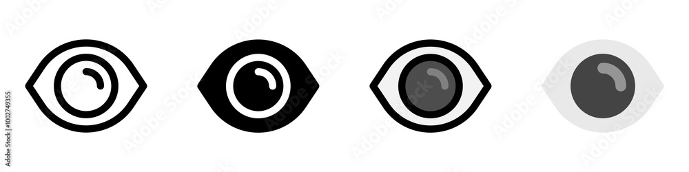 Editable vector show password eye visibility icon. Part of a big icon set family. Perfect for web and app interfaces, presentations, infographics, etc Editable vector show password eye visibility icon. Part of a big icon set family. Perfect for web and app interfaces, presentations, infographics, etc