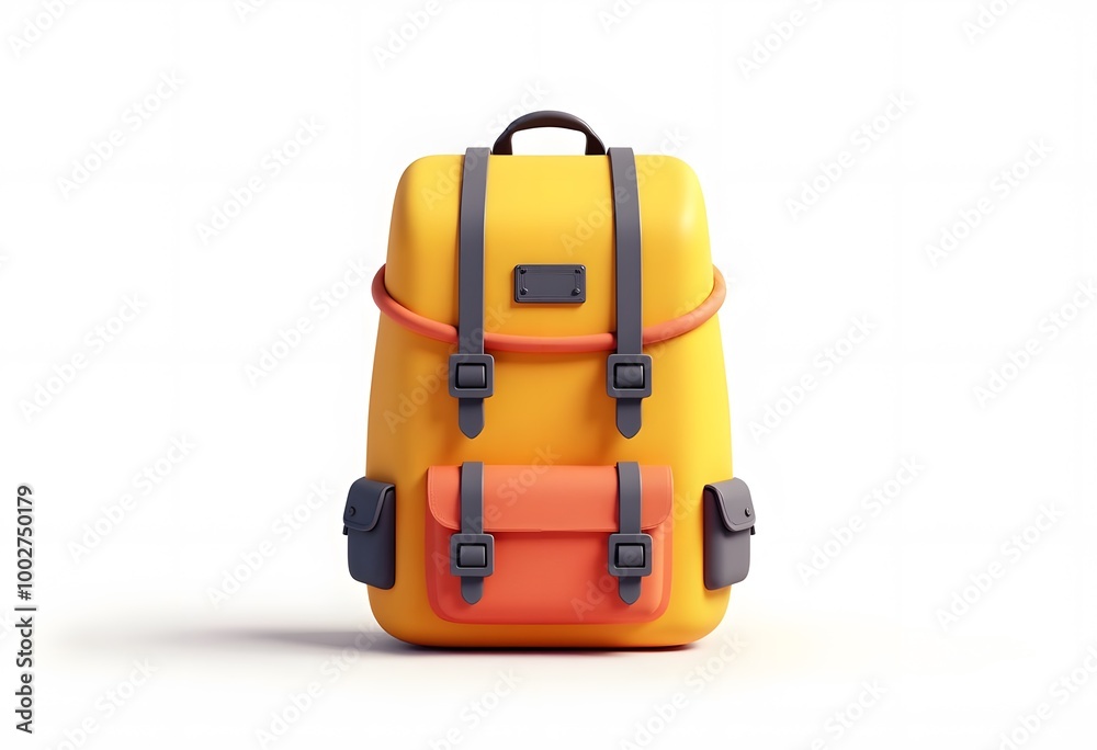 Cartoon hiking bag or camping bag, 3d rendering. 3d illustration.
Cartoon hiking bag or camping bag, 3d rendering. 3d illustration.
