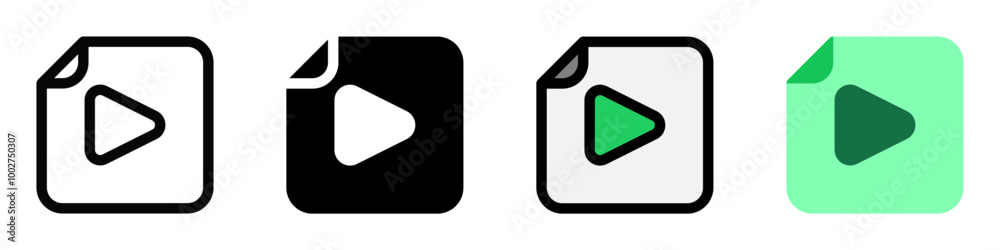 Editable vector multimedia file icon. Part of a big icon set family. Perfect for web and app interfaces, presentations, infographics, etc Editable vector multimedia file icon. Part of a big icon set family. Perfect for web and app interfaces, presentations, infographics, etc
