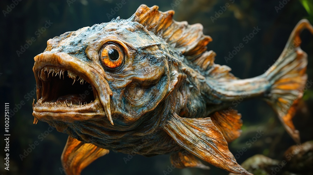 Close-Up of a Fearsome Underwater Creature Close-Up of a Fearsome Underwater Creature