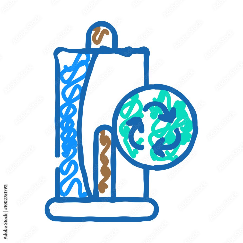 towels zero waste doodle icon sketch vector. towels zero waste sign. isolated symbol illustration towels zero waste doodle icon sketch vector. towels zero waste sign. isolated symbol illustration