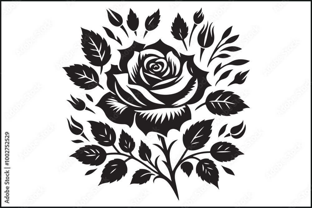 Fototapeta premium Gothic Rose Ink Design