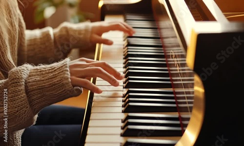 Woman Playing Piano photo