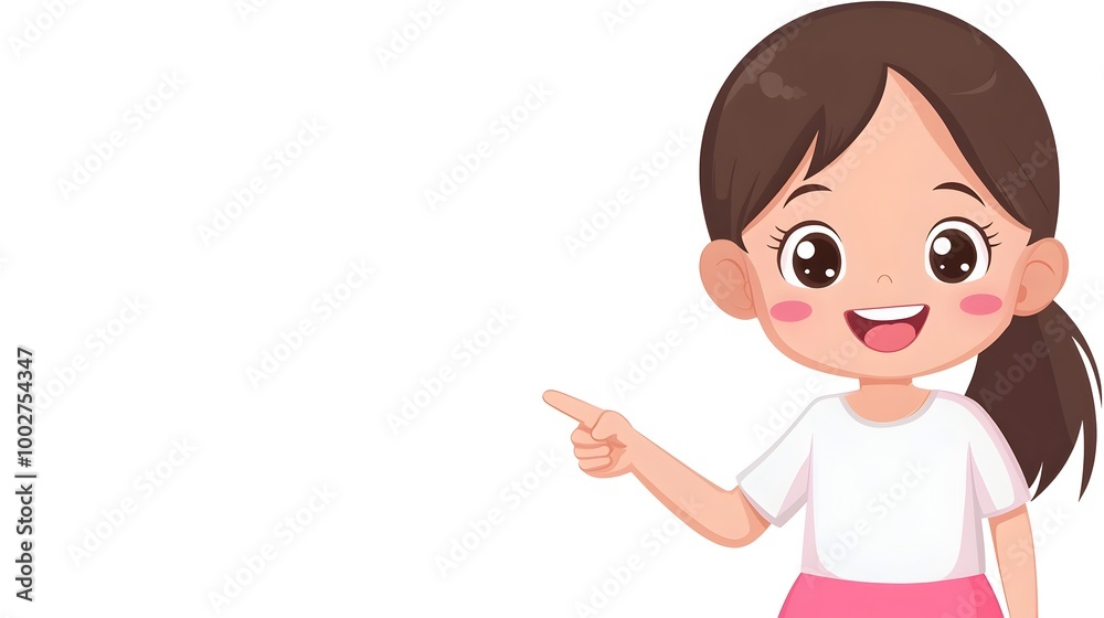 Cheerful Young Girl Giving Enthusiastic Thumbs Up Gesture on White Background Cheerful Young Girl Giving Enthusiastic Thumbs Up Gesture on White Background