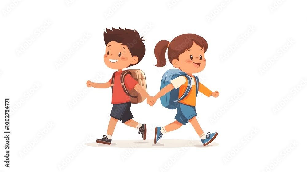 Cheerful Kids Enjoying Outdoor School Adventure Together Cheerful Kids Enjoying Outdoor School Adventure Together