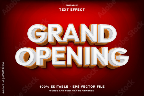grand opening 3d Editable Text Effect Template Style Premium Vector