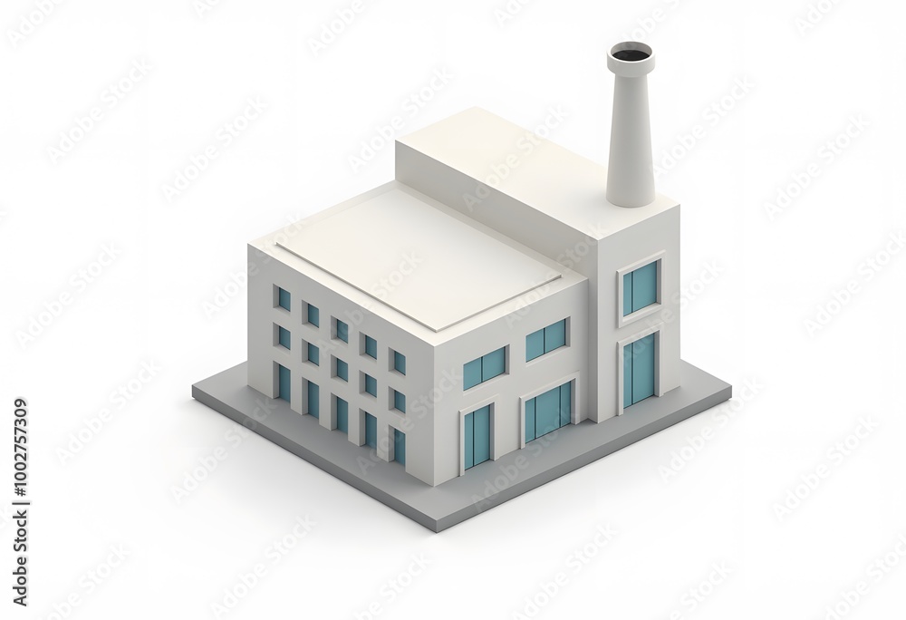 The landscape of industrial objects plants, factories, parking lots, and warehouses. Isometric top view of the city 3D illustration The landscape of industrial objects plants, factories, parking lots, and warehouses. Isometric top view of the city 3D illustration