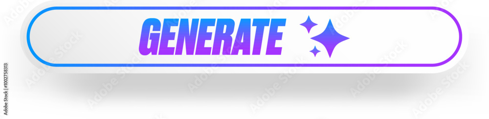 AI generated white paper style button for artificial intelligence generate app vector design. Artificial intelligence generate button for web application and AI generation online tool UI