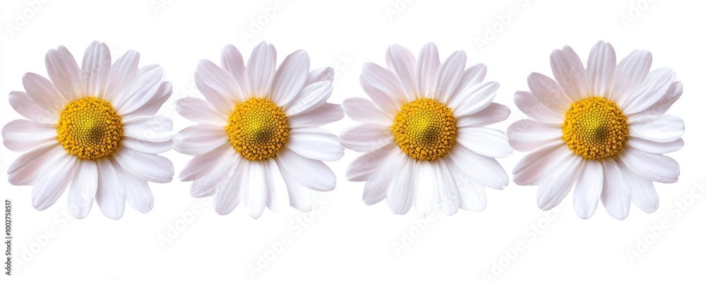 Fototapeta premium Collage of white chamomile flowers, floral design wallpaper