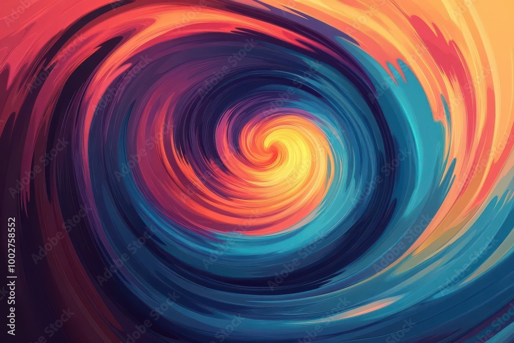 Abstract Swirling Pattern in Warm and Cool Colors