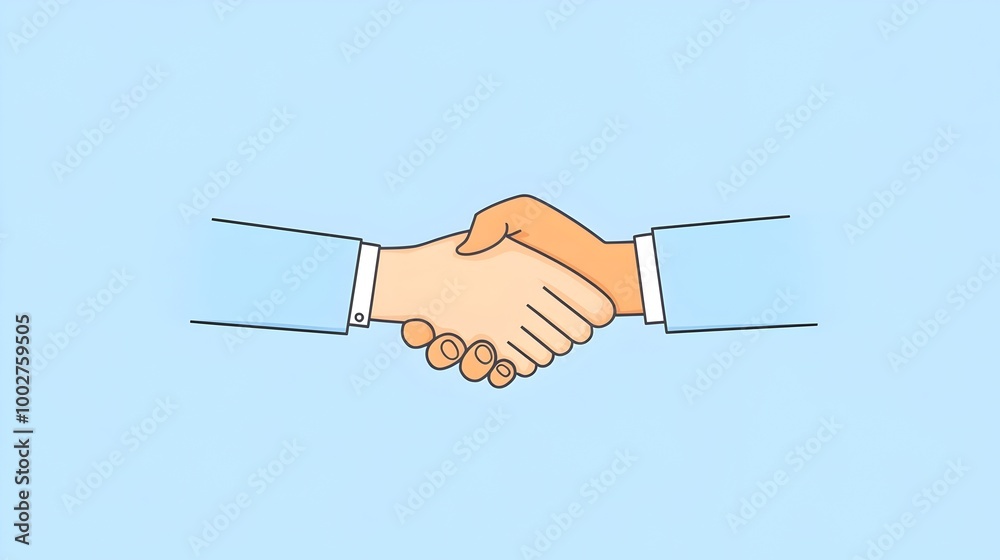 Fototapeta premium Two Businessmen Shaking Hands in a Confident Professional Greeting
