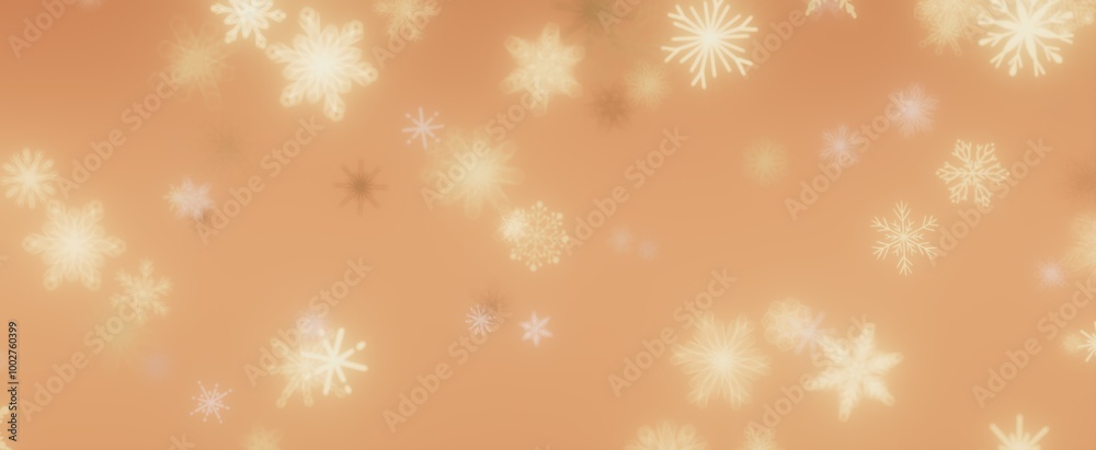 Falling Snowflakes on an Orange Background Falling Snowflakes on an Orange Background