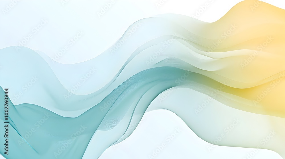 Fototapeta premium Tranquil Fluid Waves of Pastel Tones in Abstract Background