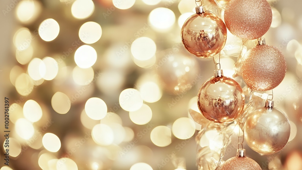 Shiny gold ornaments on a blurred background. Shiny gold ornaments on a blurred background.