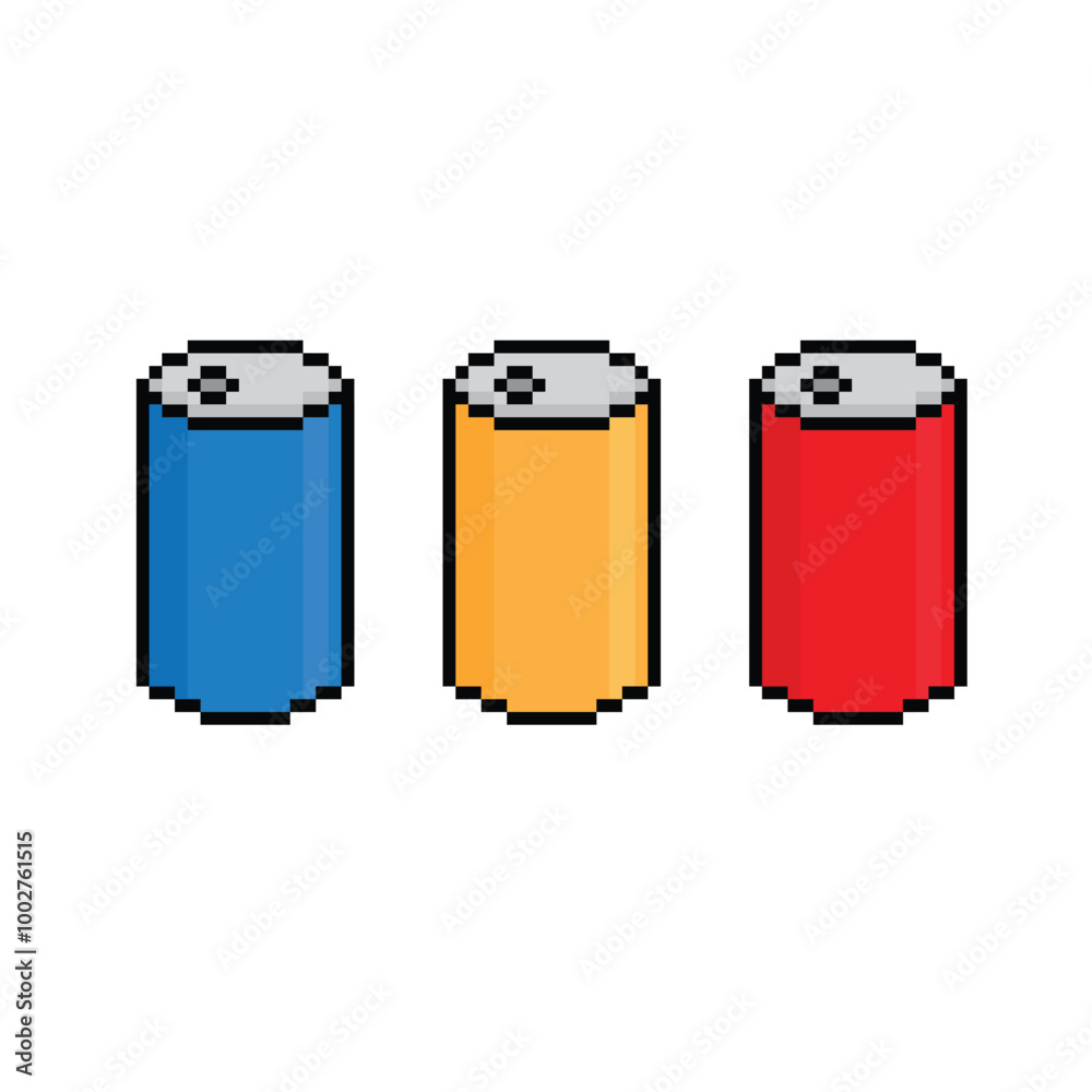 pixel beer can icon. Vector pixel art can aluminium 8 bit logo for game pixel beer can icon. Vector pixel art can aluminium 8 bit logo for game