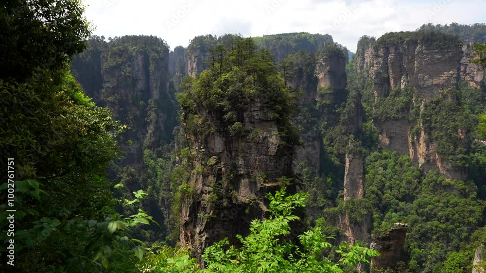 Scenic view of South Heaven Pillar at Zhangjiajie in Wulingyuan, also known as Hallelujah Mountain Scenic view of South Heaven Pillar at Zhangjiajie in Wulingyuan, also known as Hallelujah Mountain