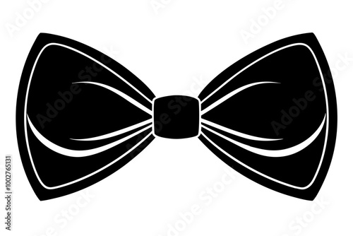 bow tie  silhouette vector icon white background