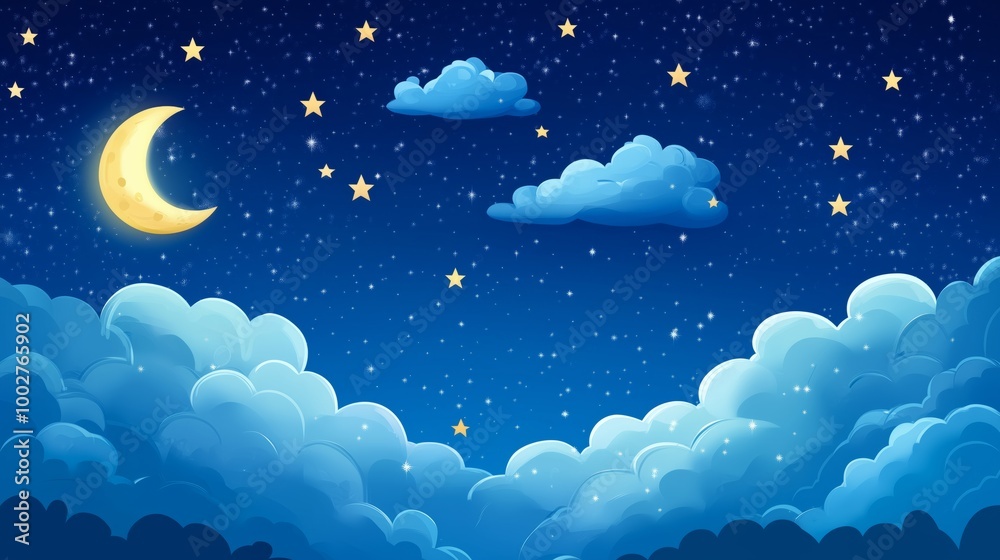 Space of night sky with cloud and stars. Space of night sky with cloud and stars.