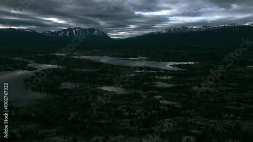 Aerial drone footage flying over Stikine Region