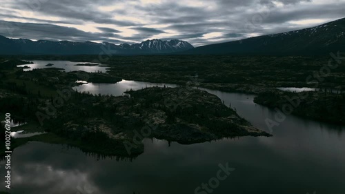 Aerial drone footage flying over Stikine Region