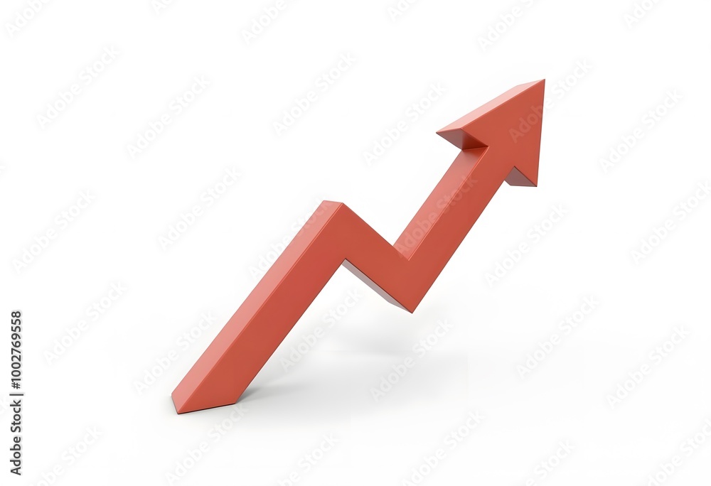 Business graph arrow sign isolated on white background Business graph arrow sign isolated on white background