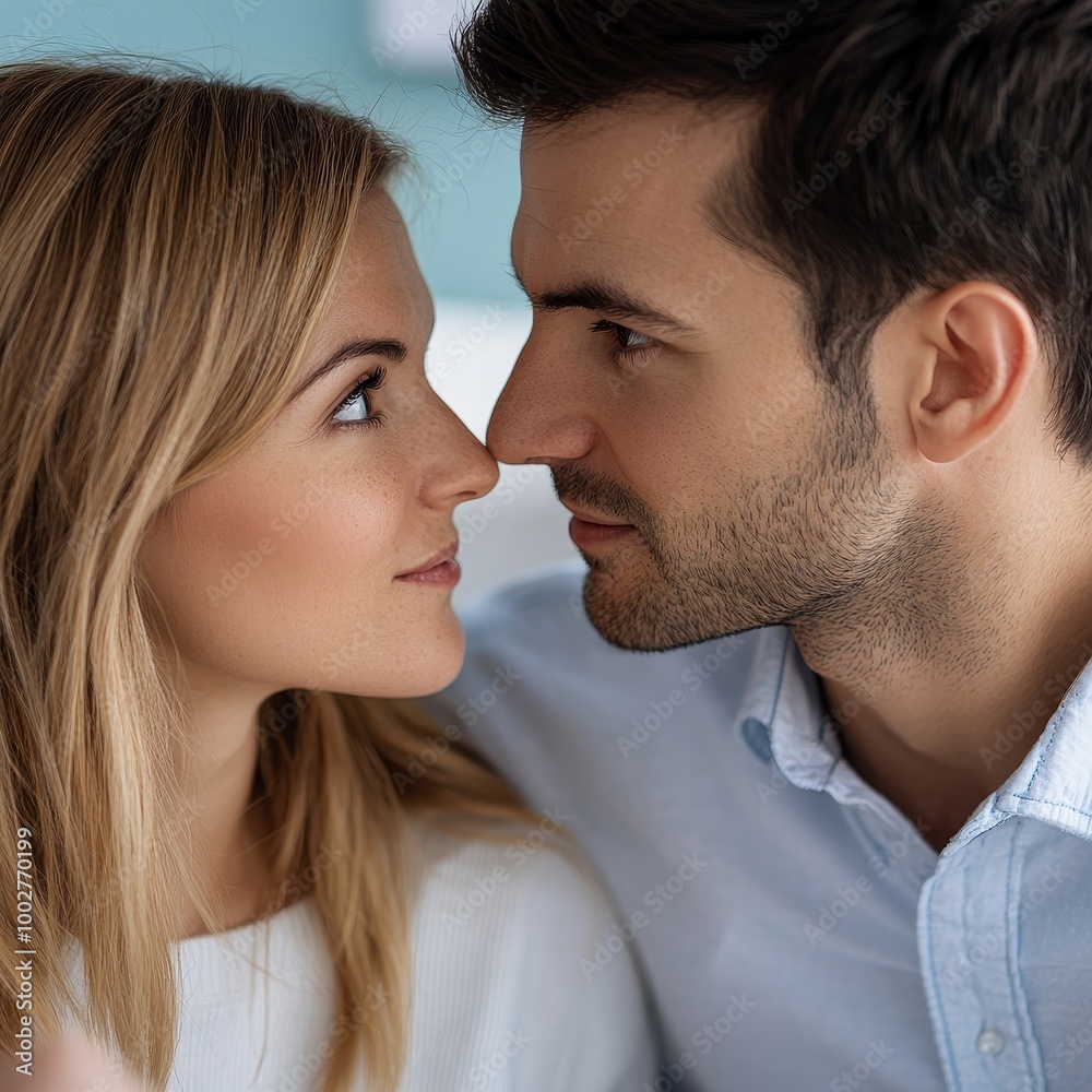 A couple gazing into each other's eyes, expressing deep connection and affection. A couple gazing into each other's eyes, expressing deep connection and affection.