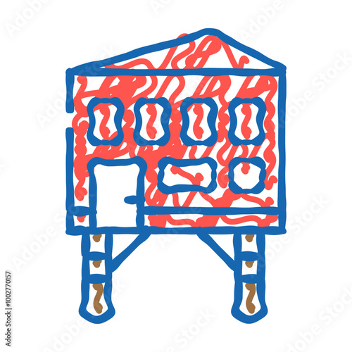 stilt house doodle icon sketch vector. stilt house sign. isolated symbol illustration