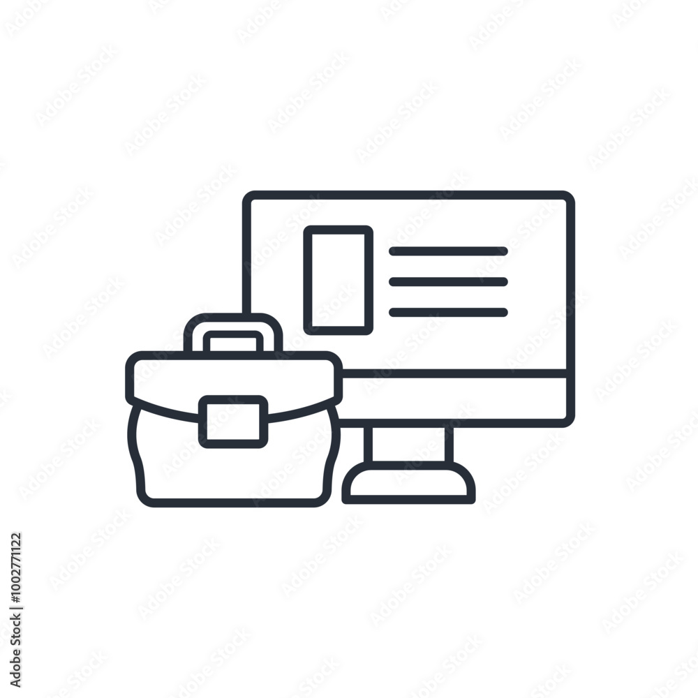 work online icon. vector.Editable stroke.linear style sign for use web design,logo.Symbol illustration. work online icon. vector.Editable stroke.linear style sign for use web design,logo.Symbol illustration.