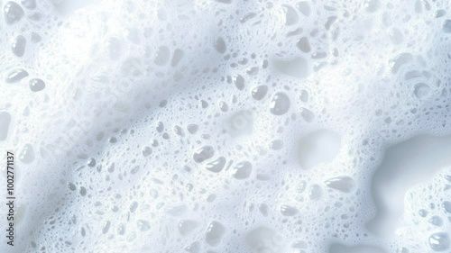 Soap foam moving in grey background, natural shampoo white bubbles motion, slow motion, 8K downscale, 4K. photo