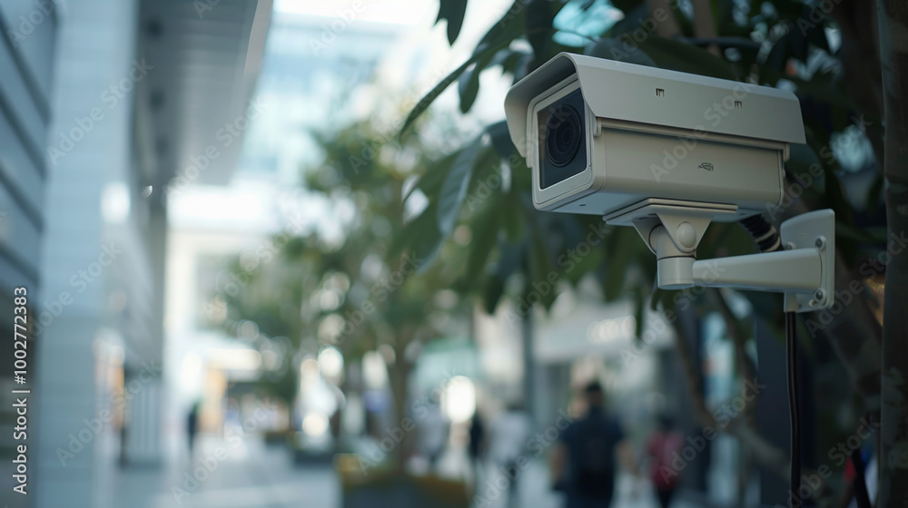 Security camera in modern shopping mall, surveillance concept, background Security camera in modern shopping mall, surveillance concept, background