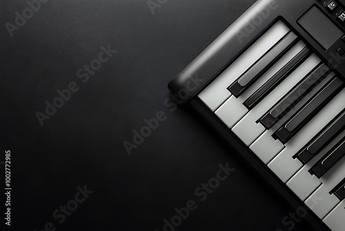 Black and White Piano Keys on a Dark Surface